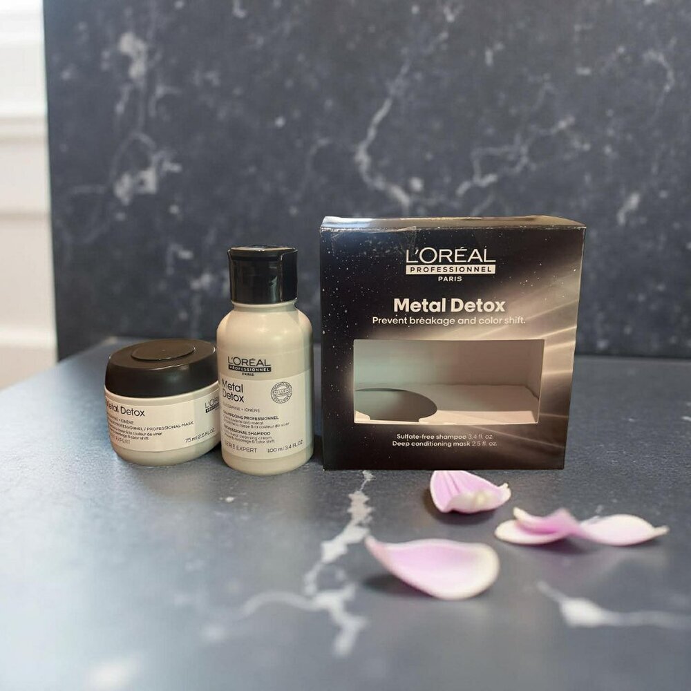 L'oreal Mini Metal Detox Shampoo 3.4 fl. oz. and Mask 2.5 fl. oz. Holiday Set